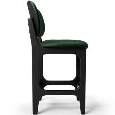 Banqueta Baixa Bar Cozinha E Sala De Jantar Fixa Betta L02 Preto Facto Verde Musgo - Lyam Decor