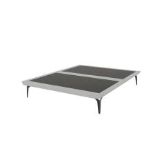 Base Box Cama Japonesa Toquio King Linho Cinza