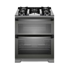 Fogão 5 bocas Electrolux Cinza Expert Função Air Fryer, 2 Fornos, Gril