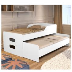 Cama Com Auxiliar Veneza Branco Com Colchão