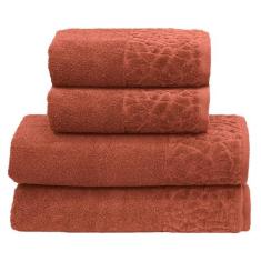 Kit Jogo de Toalhas Dohler 4 Peças Banho e Rosto Confort 500 g/m² 100%