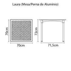 Mesa Tramontina Laura Rattan Preto Com Pernas De Alumínio