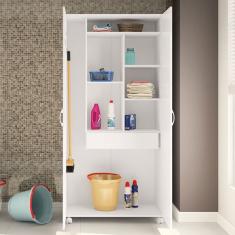 Armário Multiuso 2 Portas São Paulo 3080 Politorno - Branco Fosco/Branco Brilho