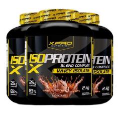 Kit 3x Whey Protein Isolado Iso Blend Complex 2Kg XPro Nutrition, CHOC