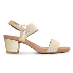 Sandália Usaflex Feminina Elástico Salto Bloco Y8204-Feminino