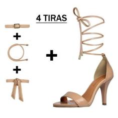 Sandália Troca Tira Salto Alto Salto Fino Luiza Sobreira Verniz Nude-Feminino