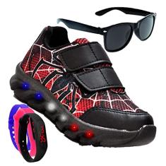 Tenis De Led Led Masculino Aranha Meninos Estilo Original + Brindes