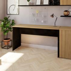 Mesa Reta Corp 25mm 120 cm Bramov Móveis Preto/Carvalho Mel