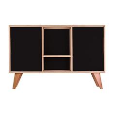 Aparador Buffet com 2 Portas Murano Carvalho e Preto