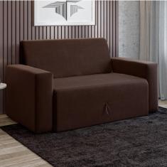 Sofá-cama 2 lugares Pratik 5000 Mamflex Marrom Suede