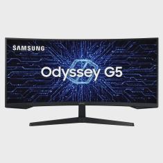 Monitor Gamer Samsung Odyssey G5 34 uwqhd, Tela Curva Ultrawide, Painel va, 165Hz, 1ms, HDR10, hdmi, dp, FreeSync Premium