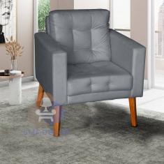 Sofá/Poltrona/Cadeira Decorativa Glamour Dubai com pés em Madeira