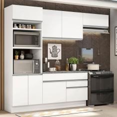 Armário De Cozinha Completa 270cm Branco Glamy 14 Branco