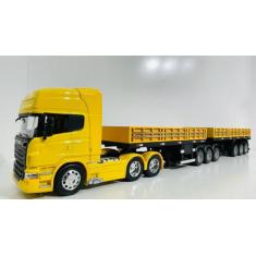 Conjunto Scania Bitrem Grade Baixa 3x3 Escala 1:32 - Diesel Miniaturas