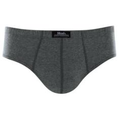 Cueca Slip Mash Masculina Algodão Lisa, Cinza mescla escuro, Gg