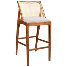 Banqueta Crow 45cm Madeira Maciça  Factor Off White - Sallar Home