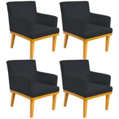 Kit 04 Poltronas Decorativa Para Sala de Estar Base Mel Beatriz W01 Ma