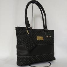 Bolsa Feminina Média Em Tecido Sintético Alça De Mão e Antebraço Forra