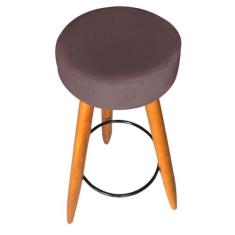 Kit 10 Banqueta Alta Flora Pés Palito em Madeira Caramelo  Bar Bistrô 