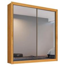 Guarda Roupa Solteiro Espelhado 2 Portas 4 Gavetas - Zurique-Peroba - 