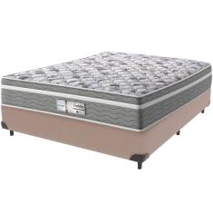 Cama Box Bege e Colchão Evolution Molas Ensacadas Casal Probel