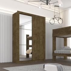 Guarda Roupa Solteiro Com Espelho 2 Portas 2 Gavetas Costa Rica Sallêto Móveis Ipê