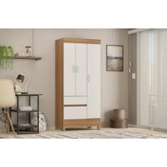 Guarda Roupa Solteiro 3 Portas 2 Gavetas 3 Prateleiras Wind Demobile Amendola Touch/Off White
