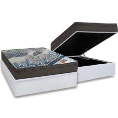 Cama Box Baú Casal: Colchão Molas Superpocket Ortobom Fort Tech IsoBase Courano White(138x188)