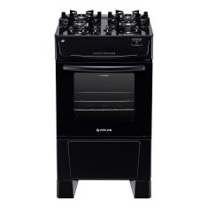 Fogão 4 Bocas Atlas Mônaco Top Glass Acendimento Automático Preto