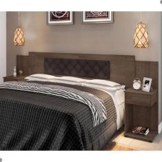 Cabeceira Box Bruna Chocolate Com Capitonê Marrom