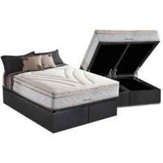 Cama Box Baú Queen: Colchão Molas Herval Maxspring American + Base CRC