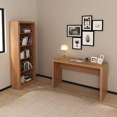 Conjunto Home Office Escrivaninha Me4135 127cm e Estante 4 Prateleiras Me4104 Espresso Móveis