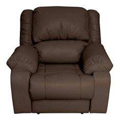 Poltrona do Papai Reclinável Elétrica Magnum Couro Marrom Fosco - Gran Belo