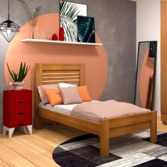 Cama solteiro 100% MDF - Safira-Cinamomo - Tcil móveis