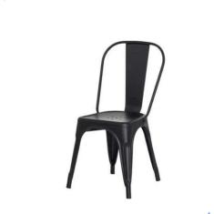Cadeira Tolix Iron Design Preto Fosco Aço Industrial Sala Cozinha Jantar Bar