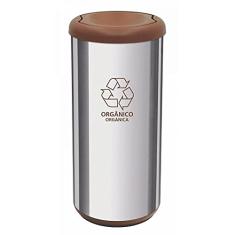 Lixeira com Tampa Basculante 40 Litros, Tramontina, Inox