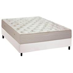 Cama Box Casal: Colchão Molas Ortobom Hotelaria Multilastic Orthotel Superluxo + Base CRC Courano White(138x188)