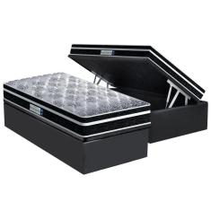 Cama Box Baú Solteiro: Colchão Ortopédico Probel D33/EP ProDormir Advanced Tech1500 Plus + Base CRC Suede Gray(88x188)