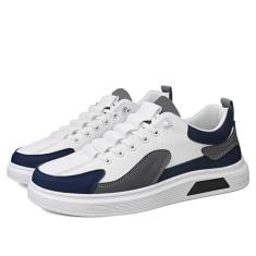 Letuwj Tênis de caminhada com cadarço baixo casual masculino sapatos diários, Azul escuro, 38
