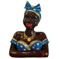 Boneca Namoradeira Grande Com Laço no Cabelo Decor - Azul - Retrofenna
