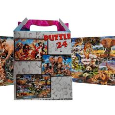 Kit 6 Quebra-cabeça Infantil Para Presente 24 Peças Grandes - Reidopen