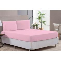 Jogo de Lençol Macio Verde Cama Box Queen Percal 180 Fios 3 Peças - Br