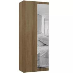 Guarda Roupa de Canto Reto Modulado 90cm 1 Porta com Espelho Paris Luc