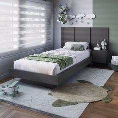 Cama Solteiro Zurique 1 Porta Grafite - Art In Móveis