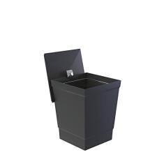 Lixeira 6,5L Preta c/Tampa, Stolf