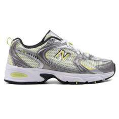 Tênis New Balance 530 Unissex Casual, 37, Prata, Amarelo