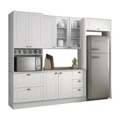Cozinha Completa Americana 4 Peças Com Lateral Branco - Móveis Henn Branco