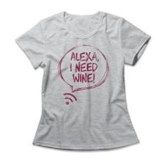 Camiseta Studio Geek Alexa I Need Wine Feminino-Feminino