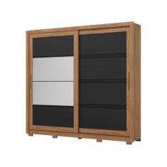 Guarda Roupa Casal  Espelhos 2 Portas de Correr 4 Gavetas Medelin Henn