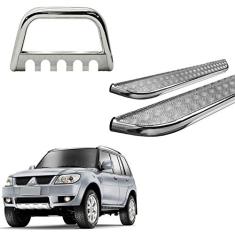 Kit Quebra mato+Estribo Chapa CROMADO TR4 todos os anos